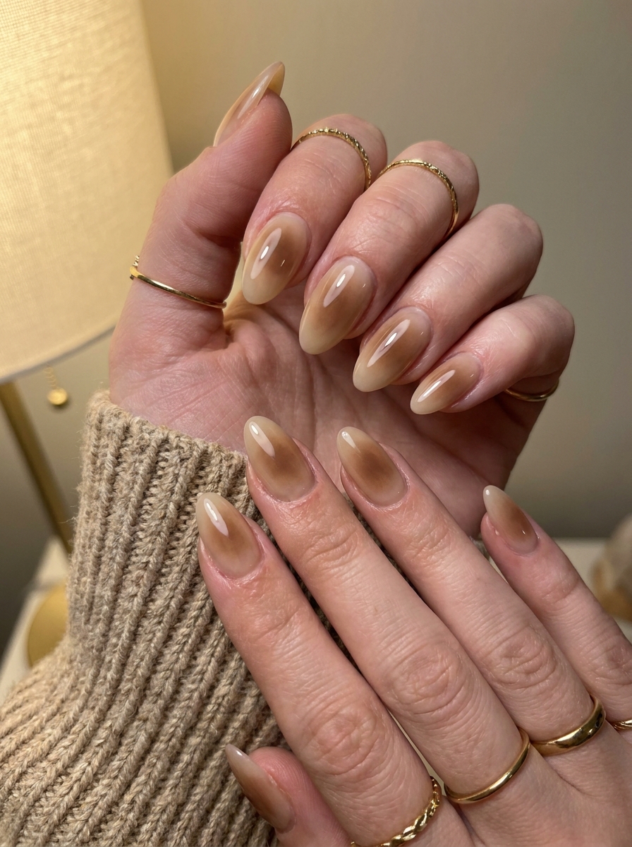 Brown Aura Nails